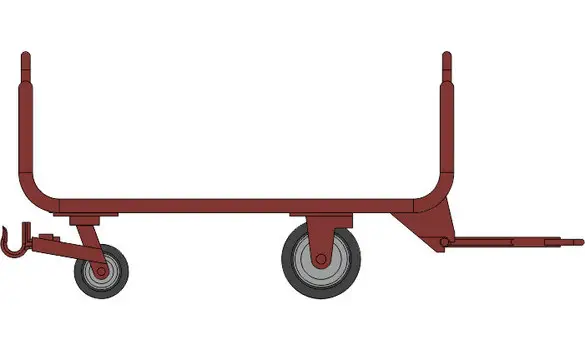 Set de 4 Chariots Poste en tubes métal,E