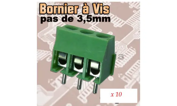 Bornier à vis pas de 3,5mm 3 pôles 10pcs