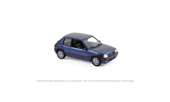 Peugeot 205 GTI 1990 Bleu Miami 1/87