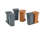 Lot de 6 poubelles gris et marron HO
