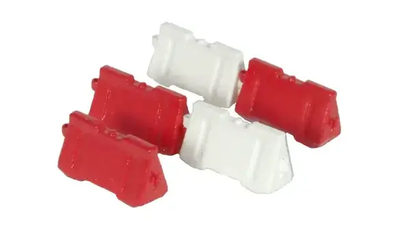 5 plots de chantier rouge et blanc HO