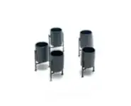 5 bacs cylindrique gris foncé HO