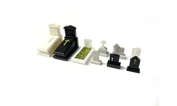 Cimetière - 3 tombes et 6 Pierres tombal