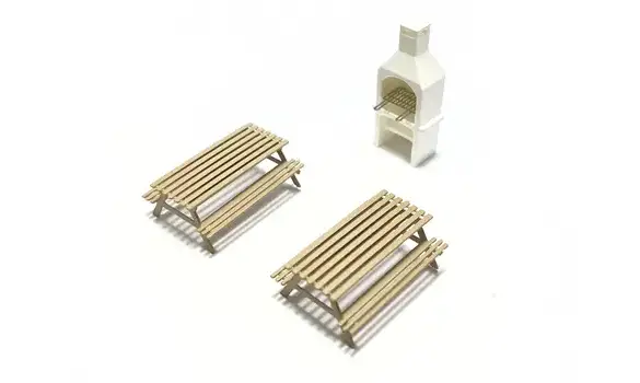 Lot de 2 Tables de Pique-Nique & Barbecu