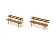 2 bancs marrons métal HO