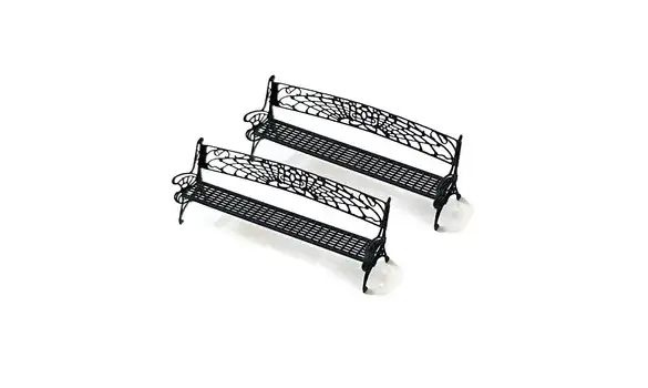 2 bancs noirs métal HO