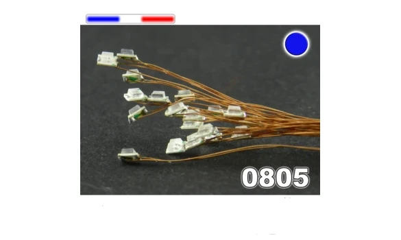10 leds CMS 0805 câblées bleu