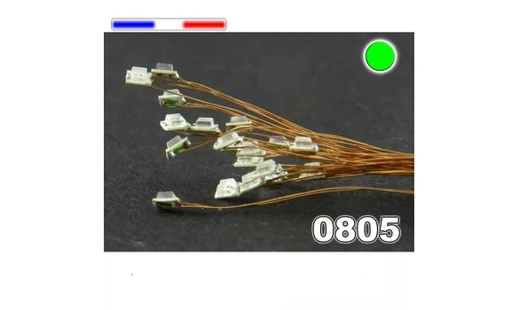 10 leds CMS 0805 câblées verte