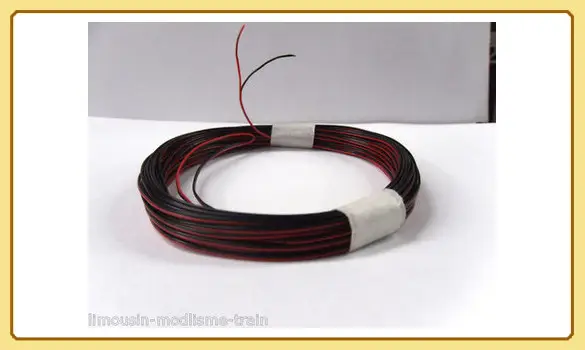 10 métres de fil noir/rouge 0,034mm