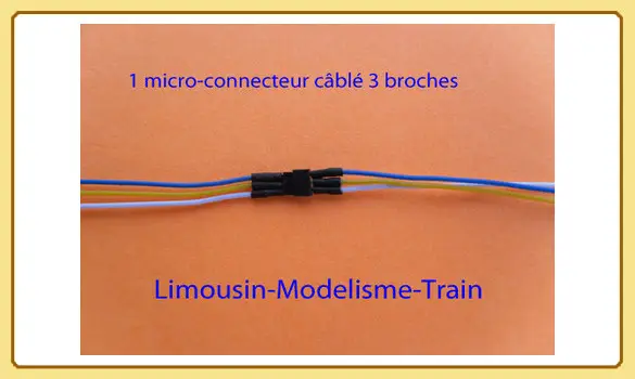1 micro connecteur cablé 3 broches M/F 