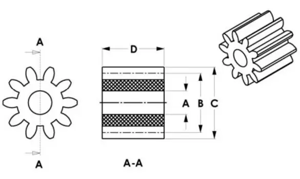 2 pignons 10 dents pour moteur jouef