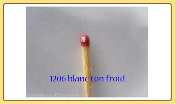 10 leds cablées 1206 blanche ton froid