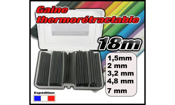 Assortiment 18m gaine thermo 2/1 noir