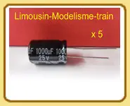 Lot de 5 Condensateurs 1000µF 25V 