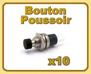 Bouton poussoir noir x 10 pcs
