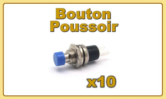 Bouton poussoir bleu x 10 pcs