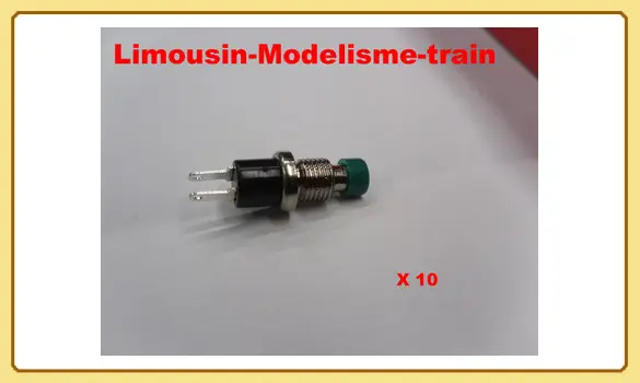 Bouton poussoir vert x 10 pcs