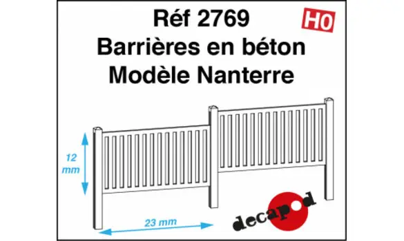 Barrières en béton modèle Nanterre [HO]